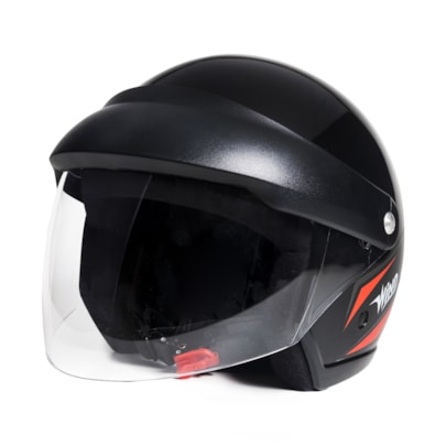 Capacete Wind Visor Tecno Preto Vermelho